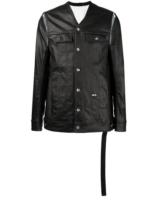Rick Owens DRKSHDW buttoned-up leather jacket