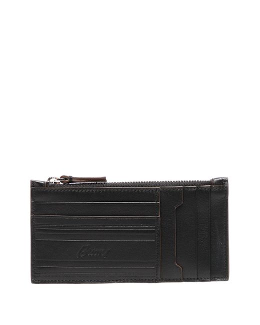 Brioni zip-up leather wallet