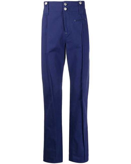 Isabel Marant pressed-crease cotton straight trousers