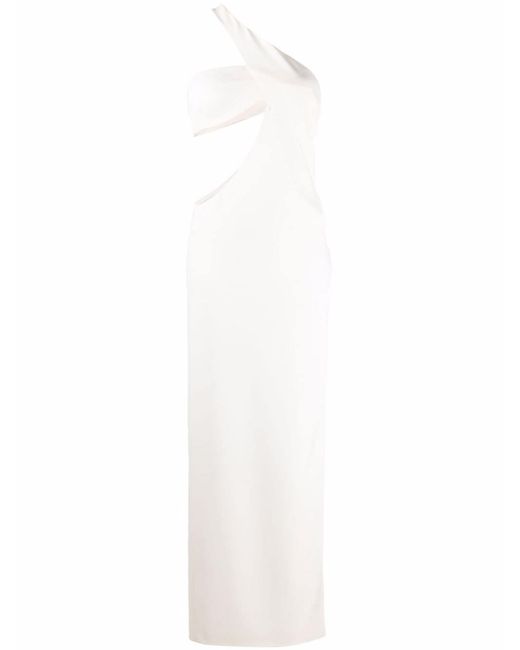 Mônot asymmetric cut-out gown