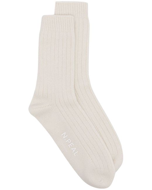 N.Peal ribbed organic-cashmere socks