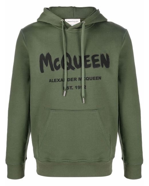 Alexander McQueen graffiti logo-print hoodie