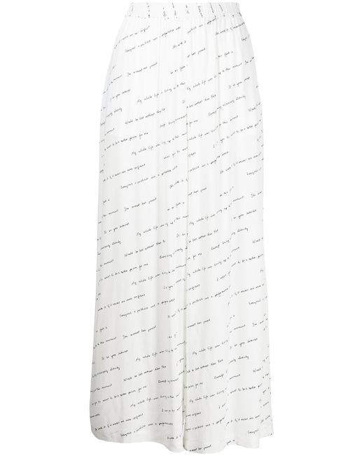 Rosetta Getty slogan-print silk trousers