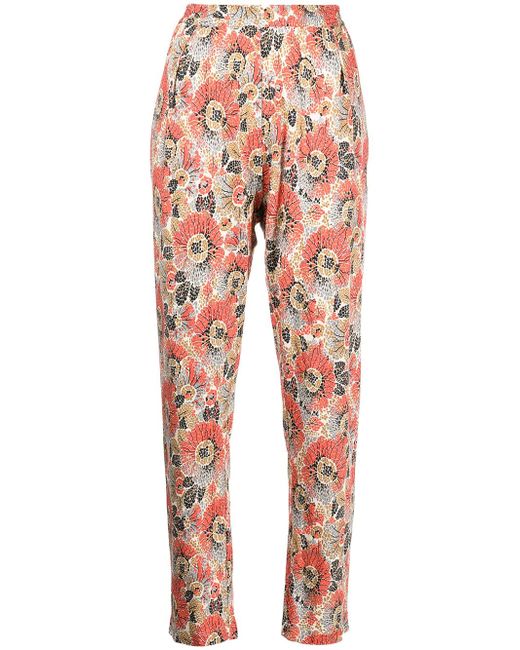 Rosetta Getty floral-print slim-fit trousers