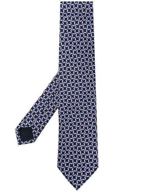 D4.0 patterned silk tie