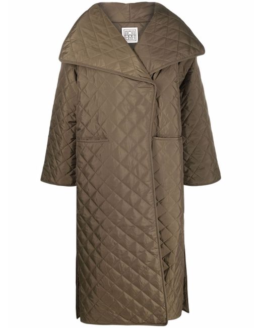 Totême diamond-quilted recycled-polyester coat