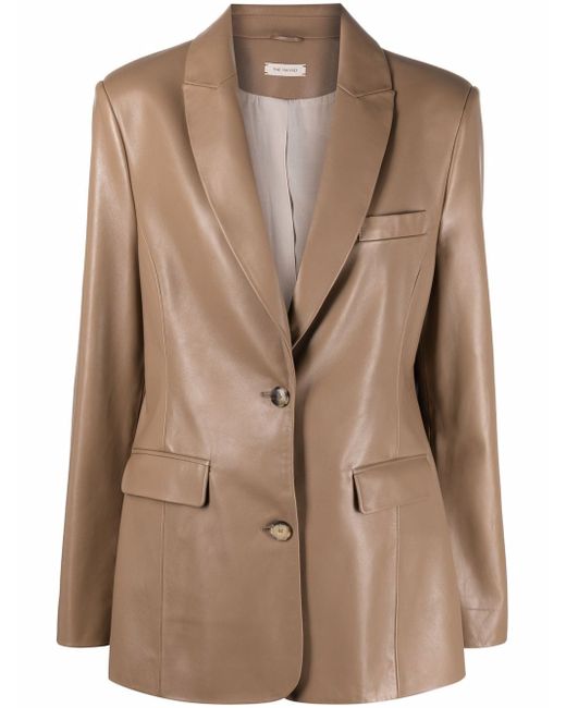 The Mannei tailored leather blazer