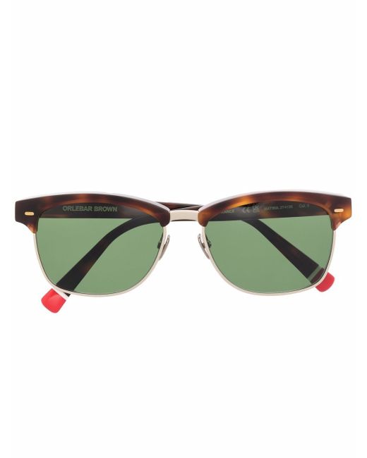Orlebar Brown tortoiseshell rectangle frame sunglasses