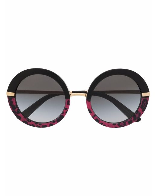 Dolce & Gabbana Half-print round-frame sunglasses