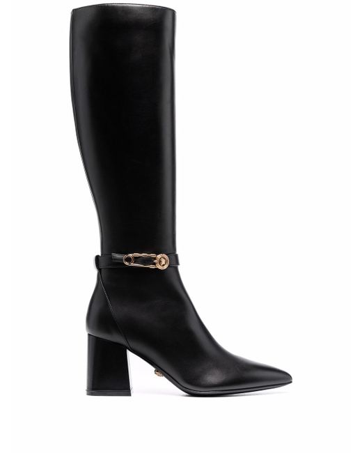 Versace Safety Pin knee-high boots