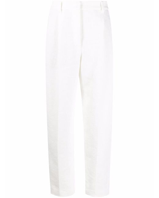 Brunello Cucinelli linen-cotton tapered trousers