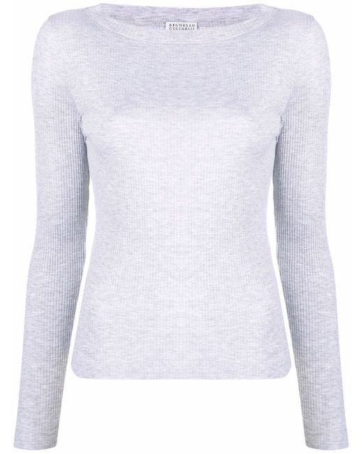 Brunello Cucinelli ribbed-knit longsleeved top