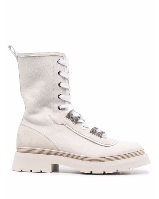 Brunello Cucinelli lace-up cargo ankle boots