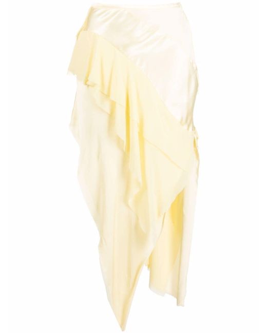 Diesel asymmetric silk midi skirt