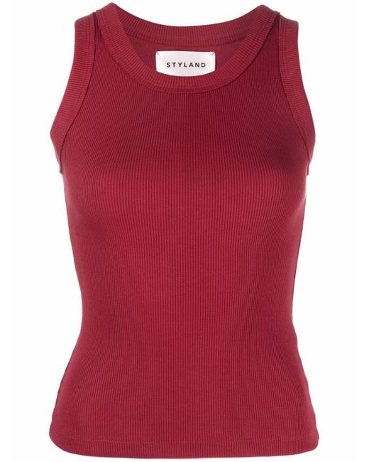 Styland fine-ribbed tank top
