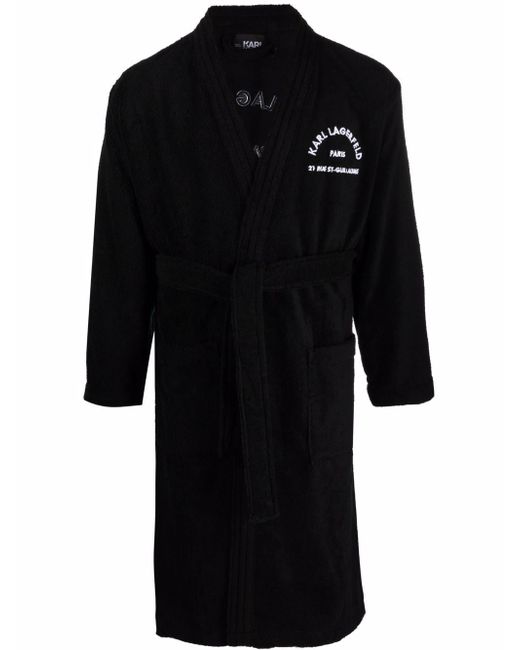 Karl Lagerfeld logo-print towelling robe