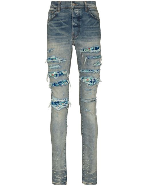 Amiri PJ Trasher distressed-effect skinny jeans