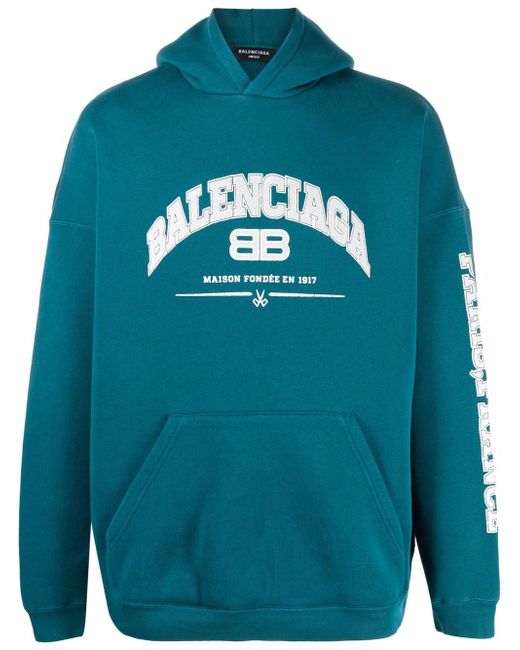 Balenciaga logo-print two-tone hoodie