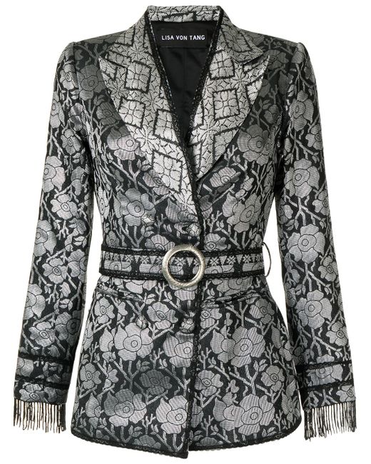 Lisa Von Tang double-breasted brocade blazer