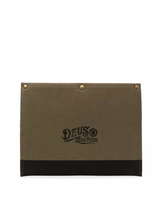 Deus Ex Machina logo-print cotton laptop case