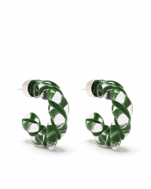 Bottega Veneta Twist glass hoop earrings