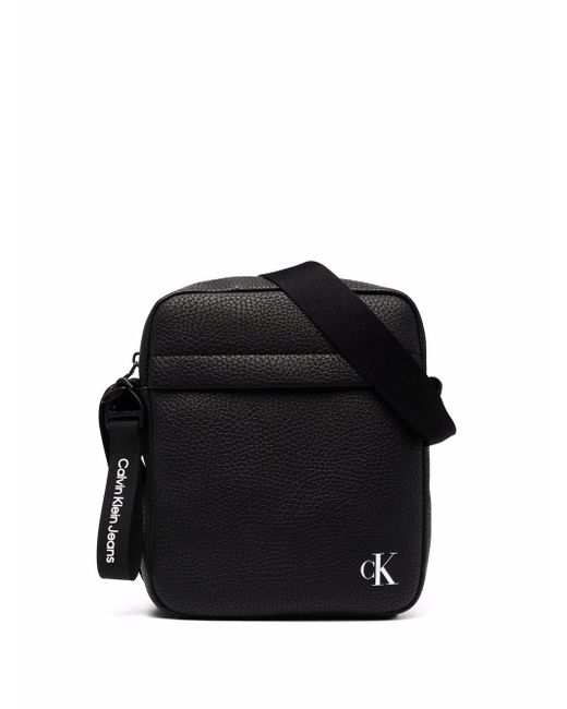 Calvin Klein faux-leather messenger bag