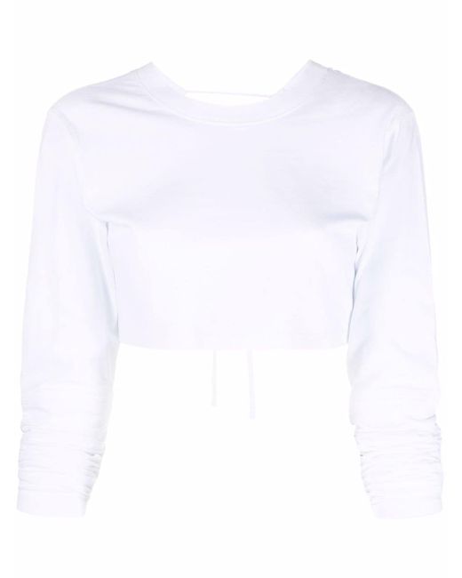 Jacquemus cropped cut-out cotton T-shirt