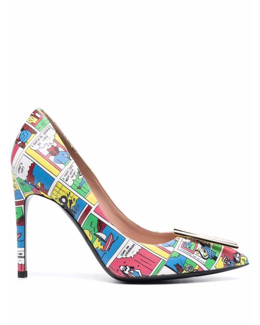 Moschino comic print pointed pumps