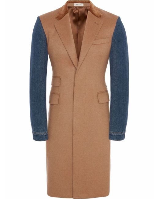 Alexander McQueen colour block single breasted coat