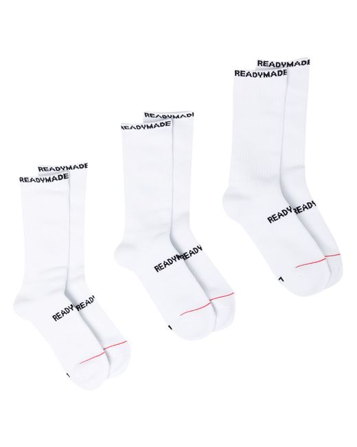 Readymade pack-of-three logo socks