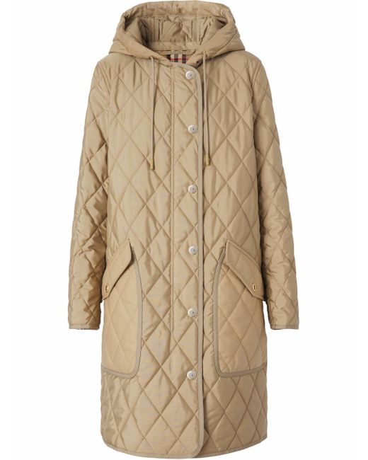 Burberry diamond-quilted hooded coat