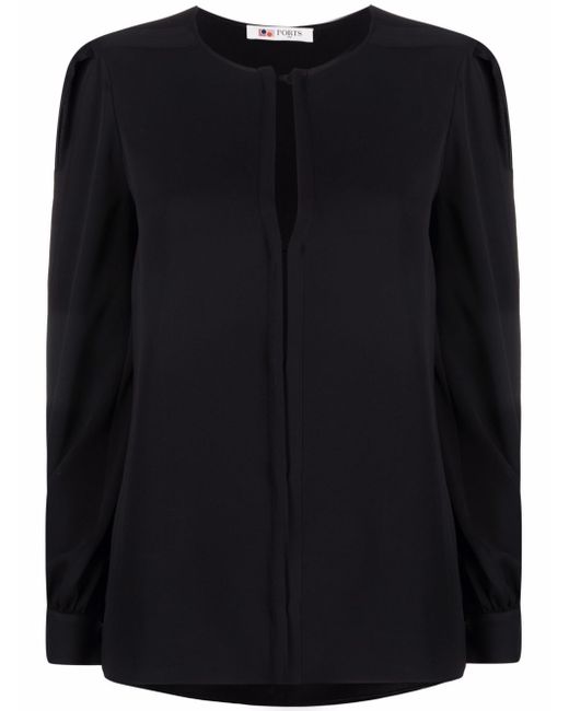 Ports 1961 slit-sleeve silk blouse
