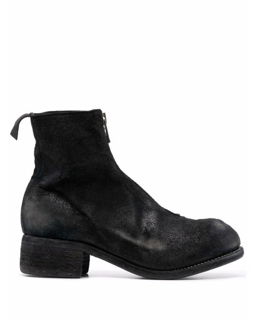 Guidi 45mm coated leather zipped ankle boots