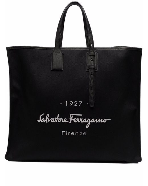 Salvatore Ferragamo logo-print tote bag