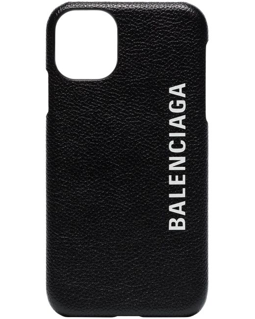 Balenciaga logo print iPhone 11 leather case