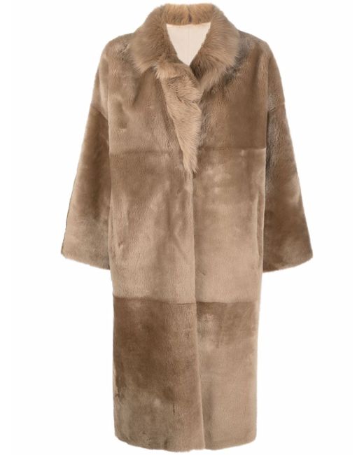 Liska reversible single-breasted shearling coat