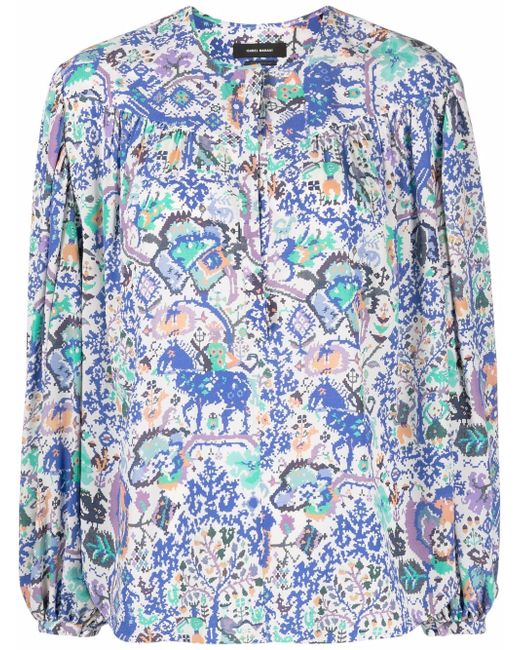 Isabel Marant Brunille abstract-print blouse