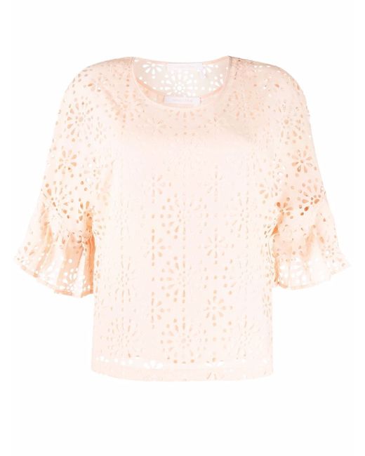 See by Chloé perforated florals blouse