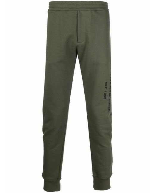 Alexander McQueen logo print tapered track trousers