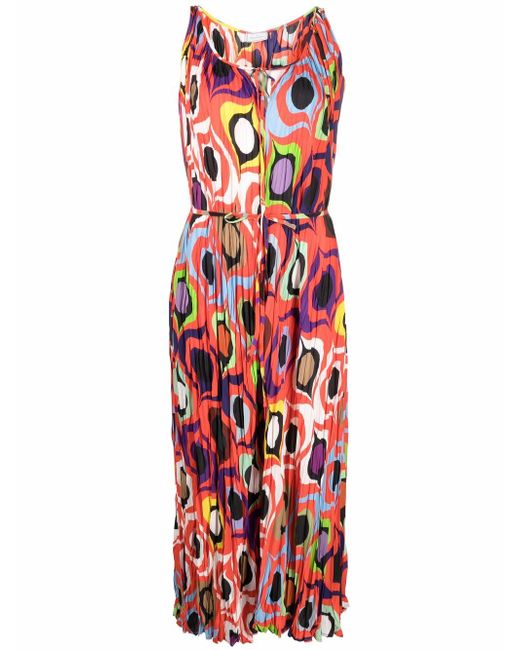 Pierre-Louis Mascia abstract-print pleated dress