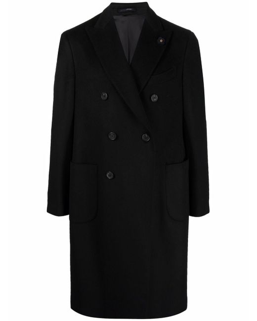 Lardini peak-lapels cashmere double-breasted coat