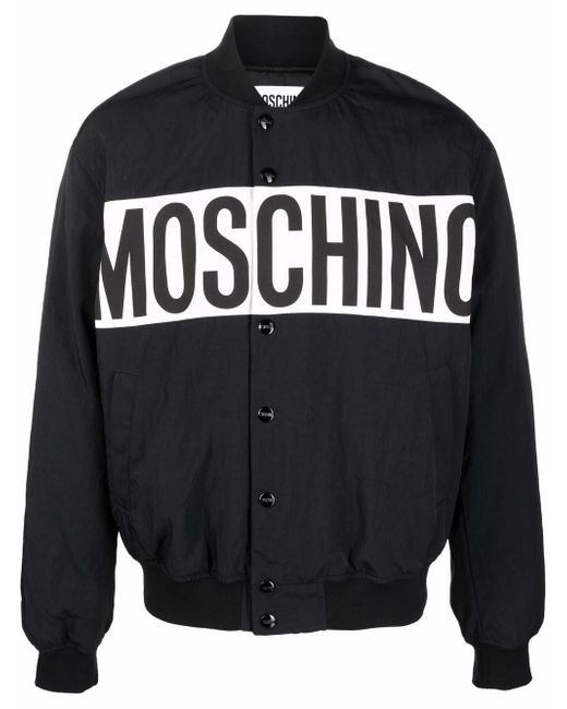 Moschino logo print bomber jacket