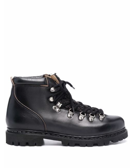Paraboot shearling-trim lace-up leather boots