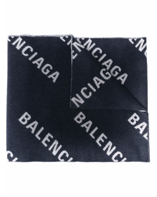 Balenciaga logo-print wool scarf