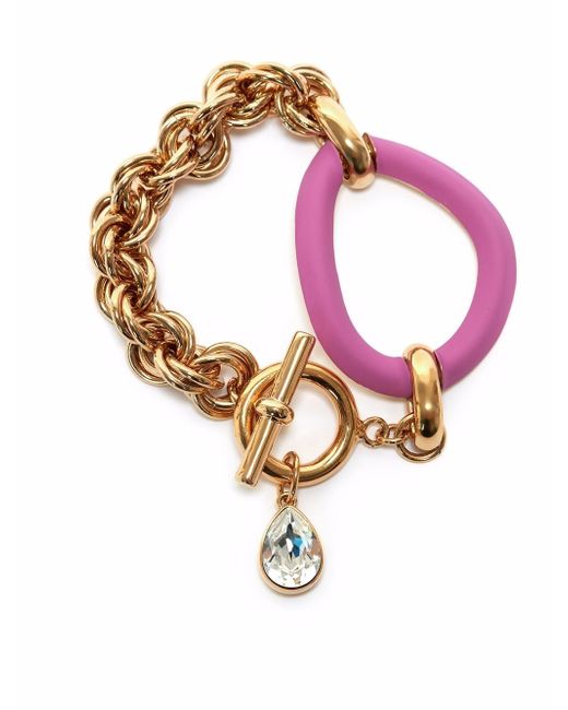 J.W.Anderson crystal-pendant chunky chain-link bracelet