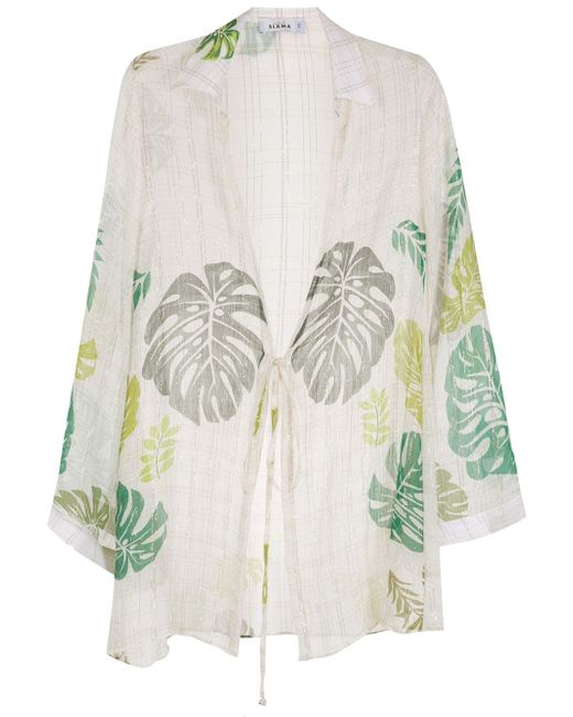 Amir Slama palm leaf print beach shirt