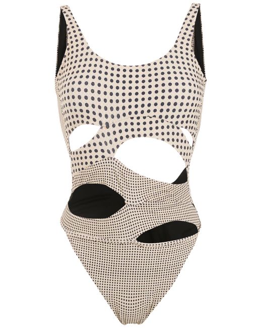 Amir Slama polka-dot print cutout swimsuit