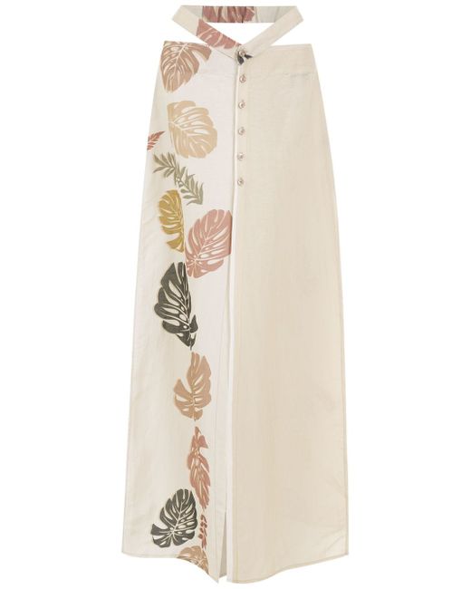 Amir Slama palm leaf print skirt