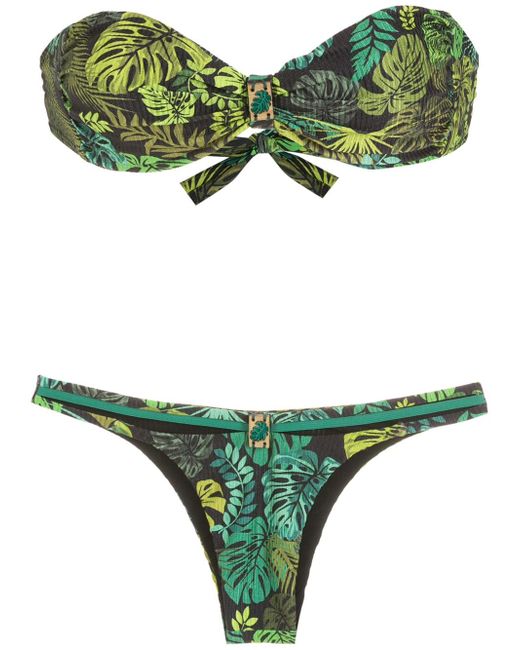 Amir Slama tropical print strapless bikini