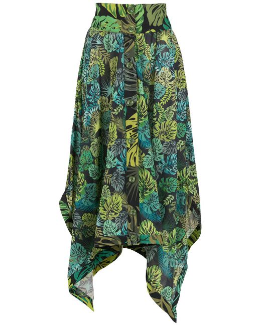 Amir Slama tropical print asymmetric skirt